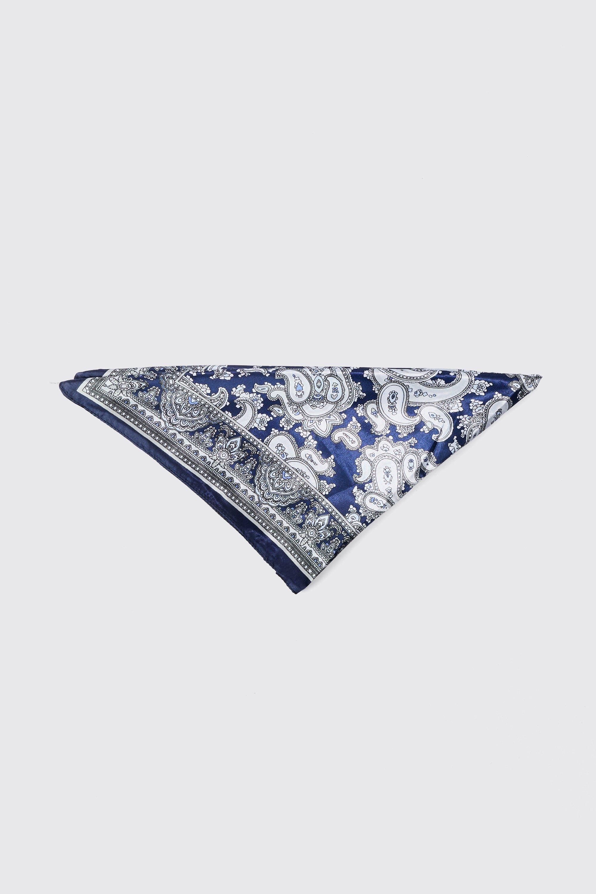 Mens Blue Printed Scarf, Blue